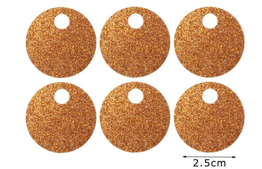Paillettes Glitterate/brillantinate Maxi Rotonde 2,5 cm con Foro 5mm da 15GR