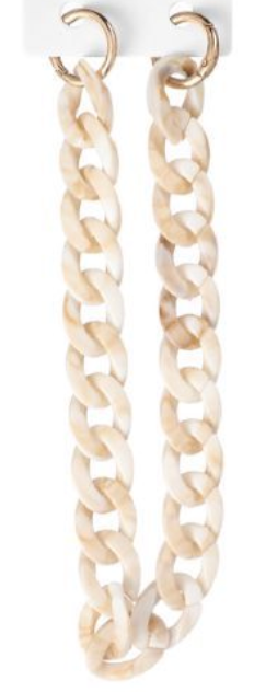 Catena Chunky Glam in Resina 40 cm – Maxi Maglie Ovali Effetto Marmo con Anelli Metallici per Borse 844784