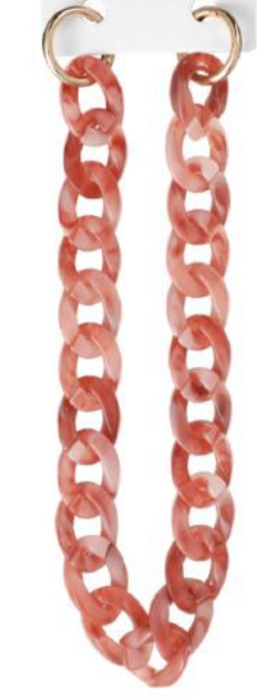 Catena Chunky Glam in Resina 40 cm – Maxi Maglie Ovali Effetto Marmo con Anelli Metallici per Borse 844784