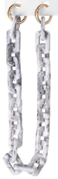 Catena Slim Glam in Resina 40 cm – Maglie Rettangolari Effetto Marmo con Anelli Metallici per Borse 844783