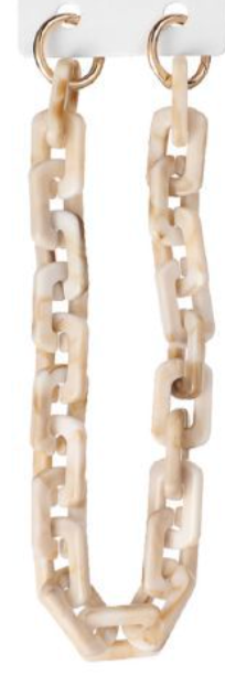 Catena Slim Glam in Resina 40 cm – Maglie Rettangolari Effetto Marmo con Anelli Metallici per Borse 844783