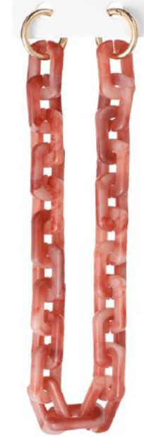 Catena Slim Glam in Resina 40 cm – Maglie Rettangolari Effetto Marmo con Anelli Metallici per Borse 844783