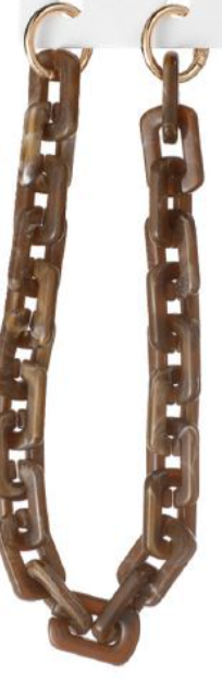 Catena Slim Glam in Resina 40 cm – Maglie Rettangolari Effetto Marmo con Anelli Metallici per Borse 844783
