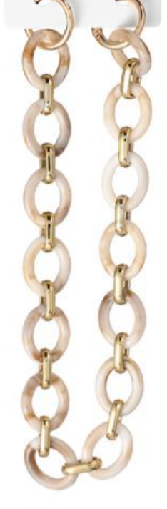 Catena Oval Glam in Resina 40 cm – Maglie Ovali Colorate con Inserti Metallici Oro 844766