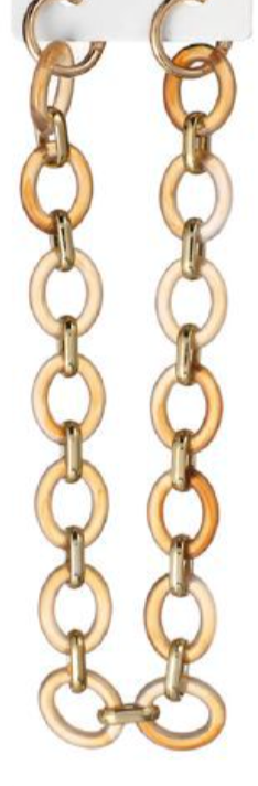 Catena Oval Glam in Resina 40 cm – Maglie Ovali Colorate con Inserti Metallici Oro 844766