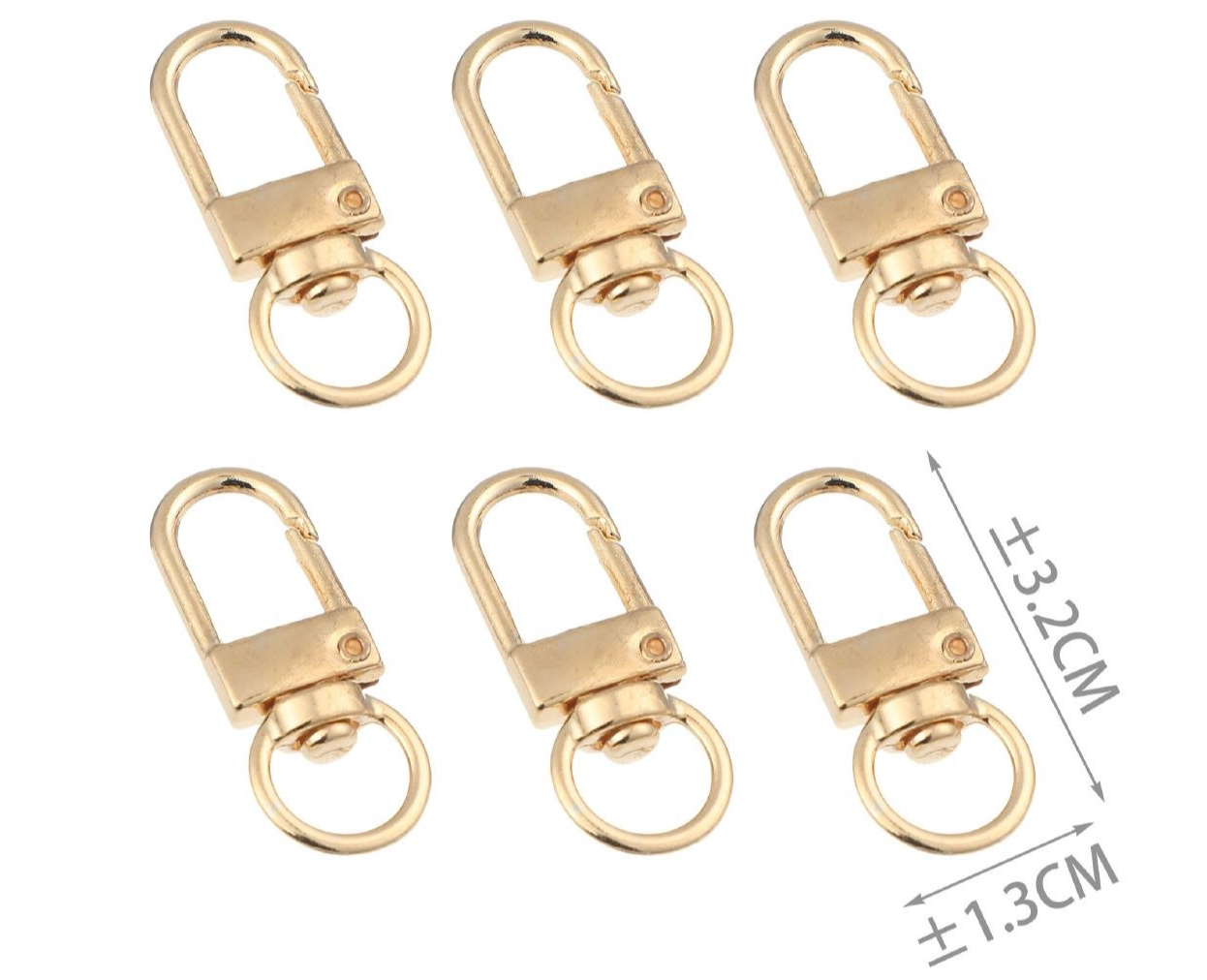 Decorative Carabiner for Bags, Heart and Star – Swivel Metal Hook in Gold or Silver