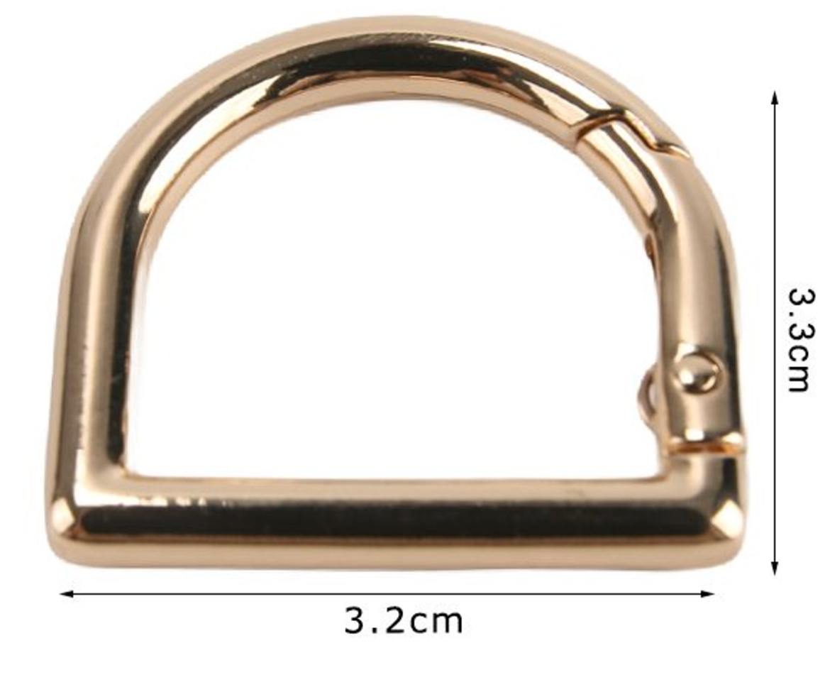 Decorative Carabiners for Bags – Gold and Silver Metal Hooks Various Sizes 2pcs