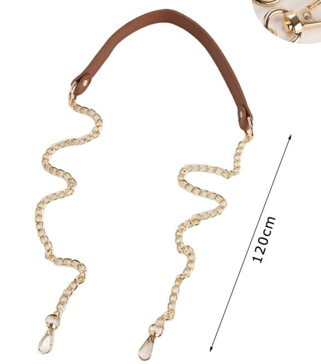 Tracolla per Borsa con Catena e Spallaccio 120 cm – Accessorio per Borse Handmade, Pochette e Tracolle