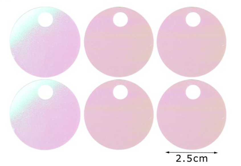 Paillettes  Rotonde 2,5 cm  15GR con foro 5mm