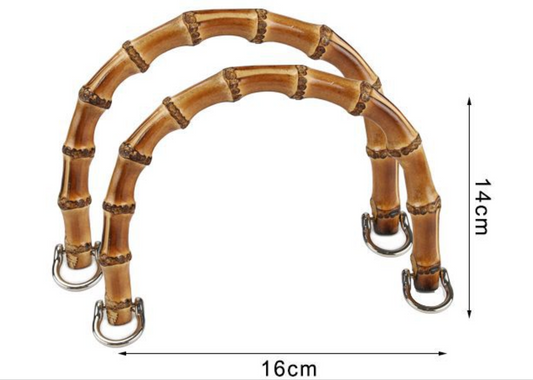 Manici per Borsa Effetto Bamboo 14x16 cm con Anelli Metallici 2pz