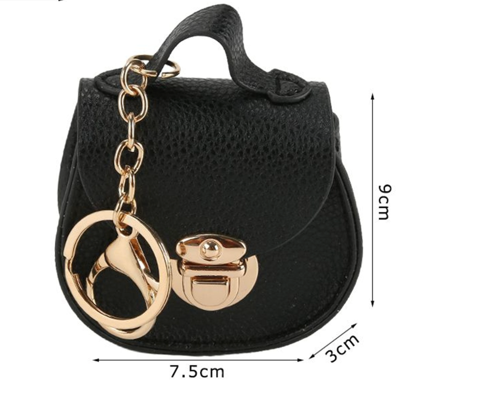 Mini Pochette Portachiavi in Ecopelle – Charm Decorativo per Borse Handmade