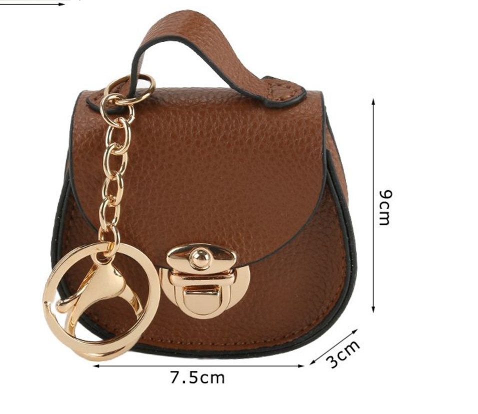 Mini Pochette Portachiavi in Ecopelle – Charm Decorativo per Borse Handmade