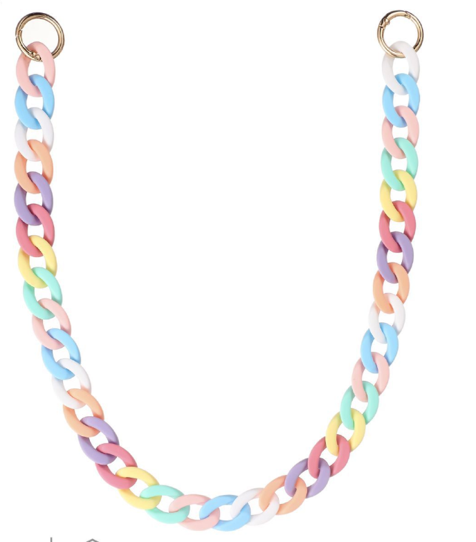 Tracolla Catena Acrilica Multicolor  con Anelli Oro 844791