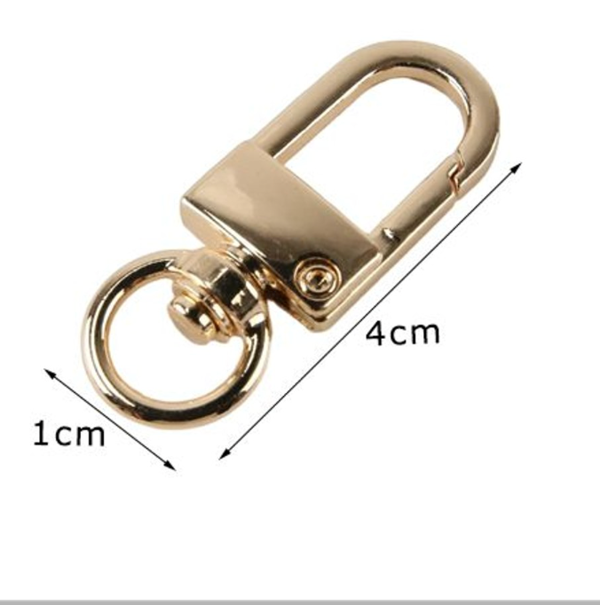 Decorative Carabiner for Bags, Heart and Star – Swivel Metal Hook in Gold or Silver