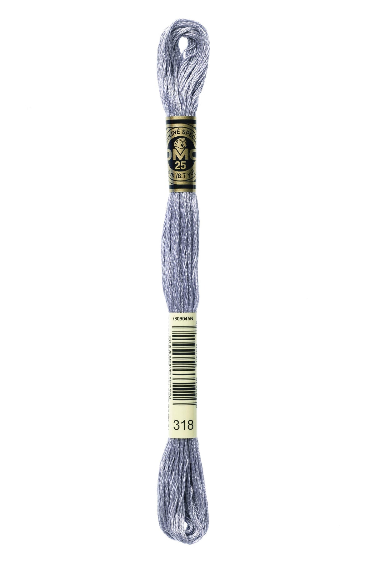 DMC Mouliné Spécial 25, colore 318, matassina da 8 metri, 100% cotone