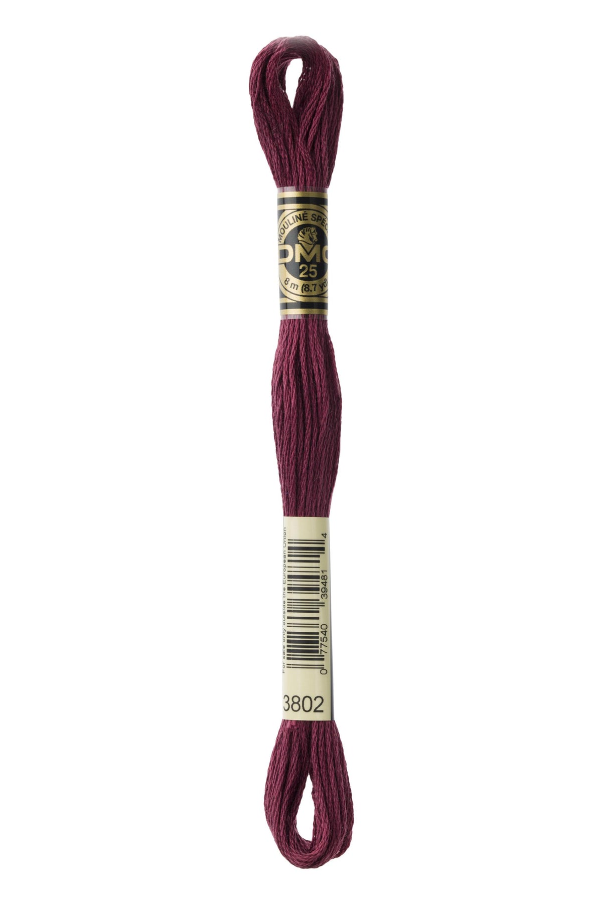 DMC Mouliné Spécial 25, colore 3802, matassina da 8 metri, 100% cotone