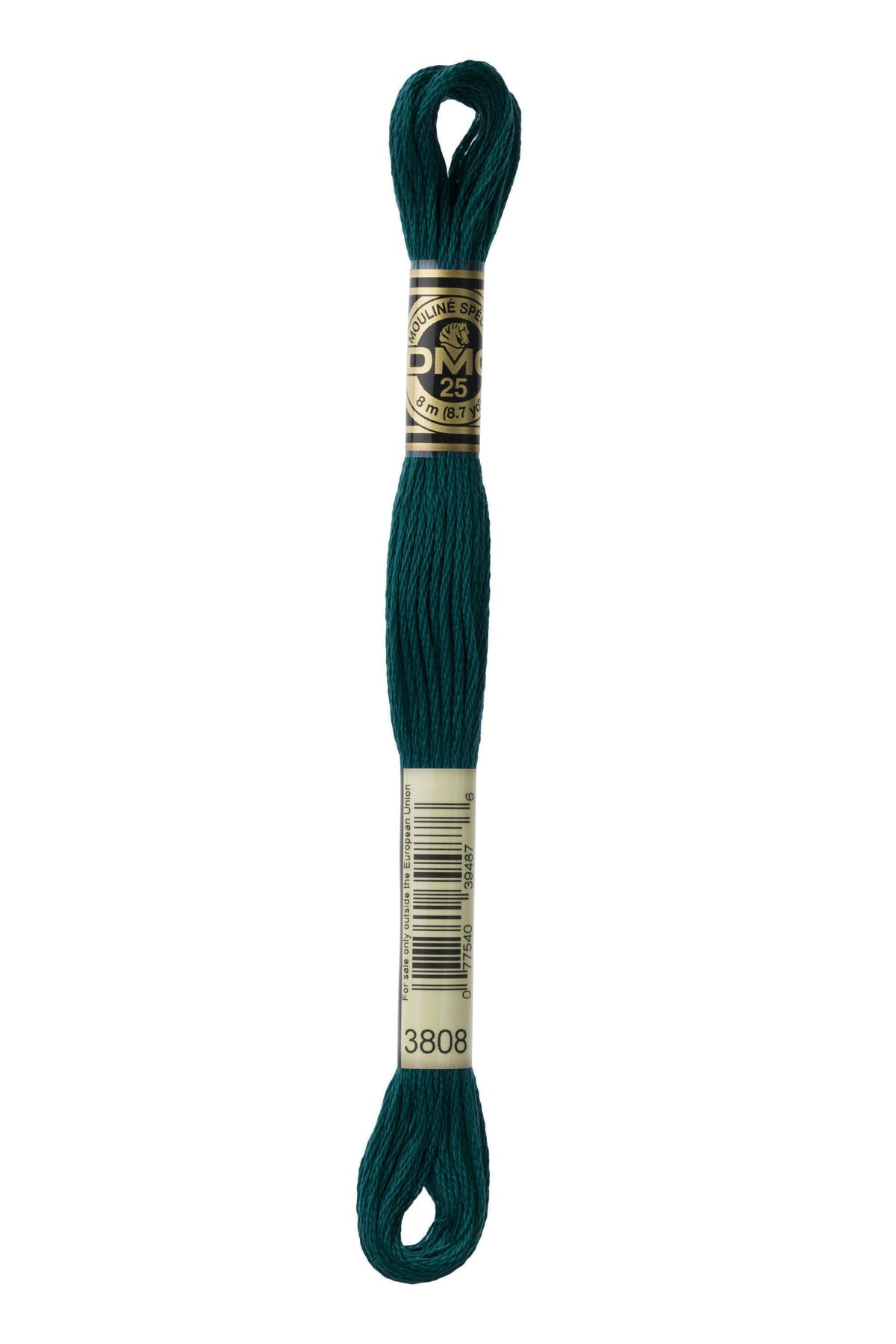 DMC Mouliné Spécial 25, colore 3808, matassina da 8 metri, 100% cotone