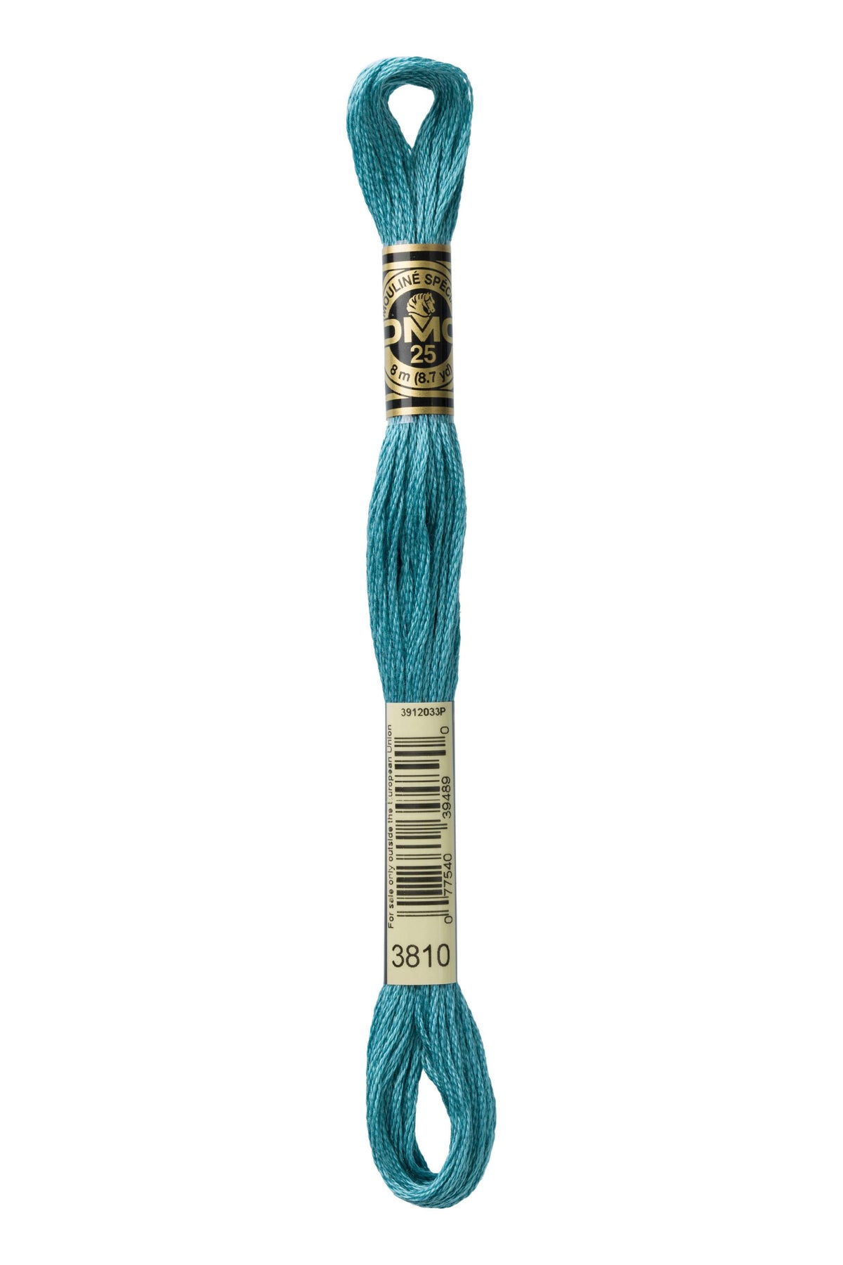 DMC Mouliné Spécial 25, colore 3810, matassina da 8 metri, 100% cotone