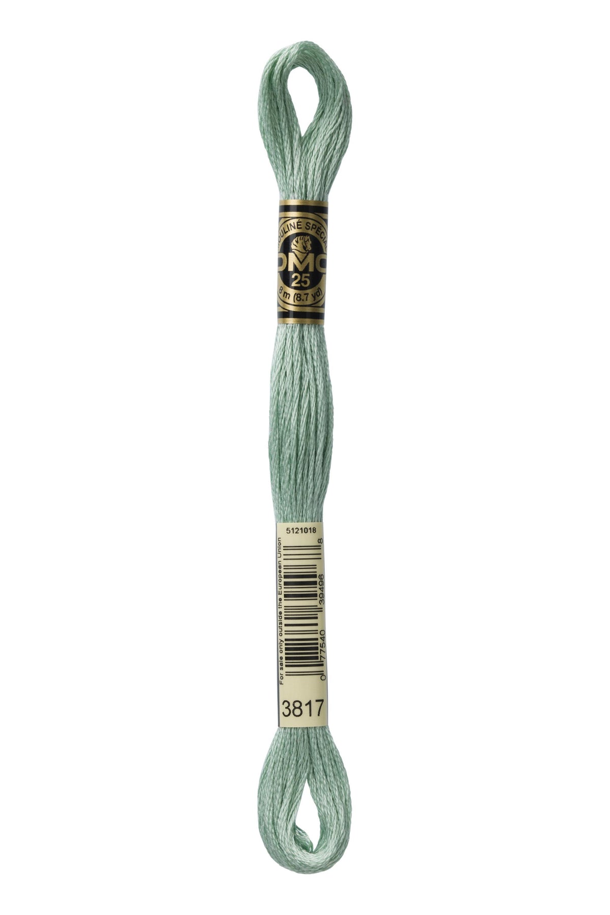 DMC Mouliné Spécial 25, colore 3817, matassina da 8 metri, 100% cotone