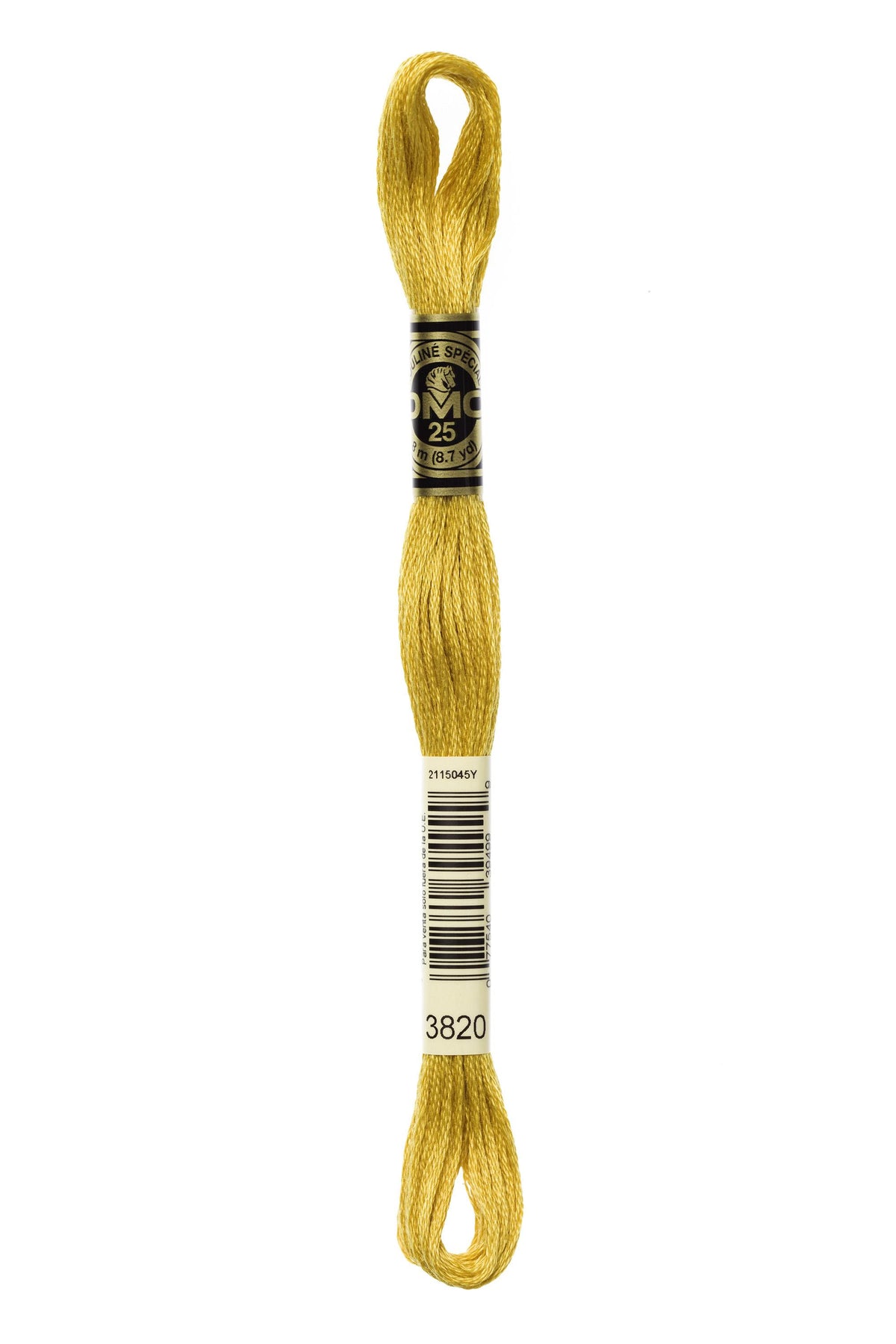 DMC Mouliné Spécial 25, colore 3820, matassina da 8 metri, 100% cotone
