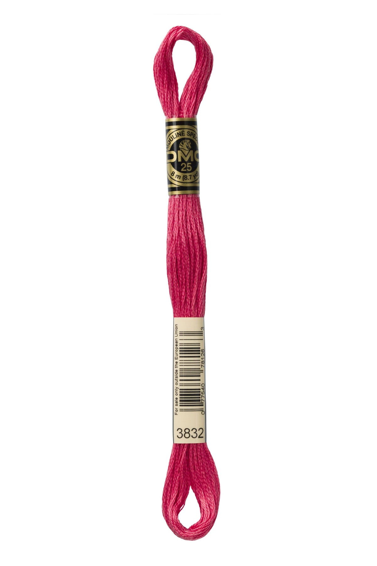 DMC Mouliné Spécial 25, colore 3832, matassina da 8 metri, 100% cotone