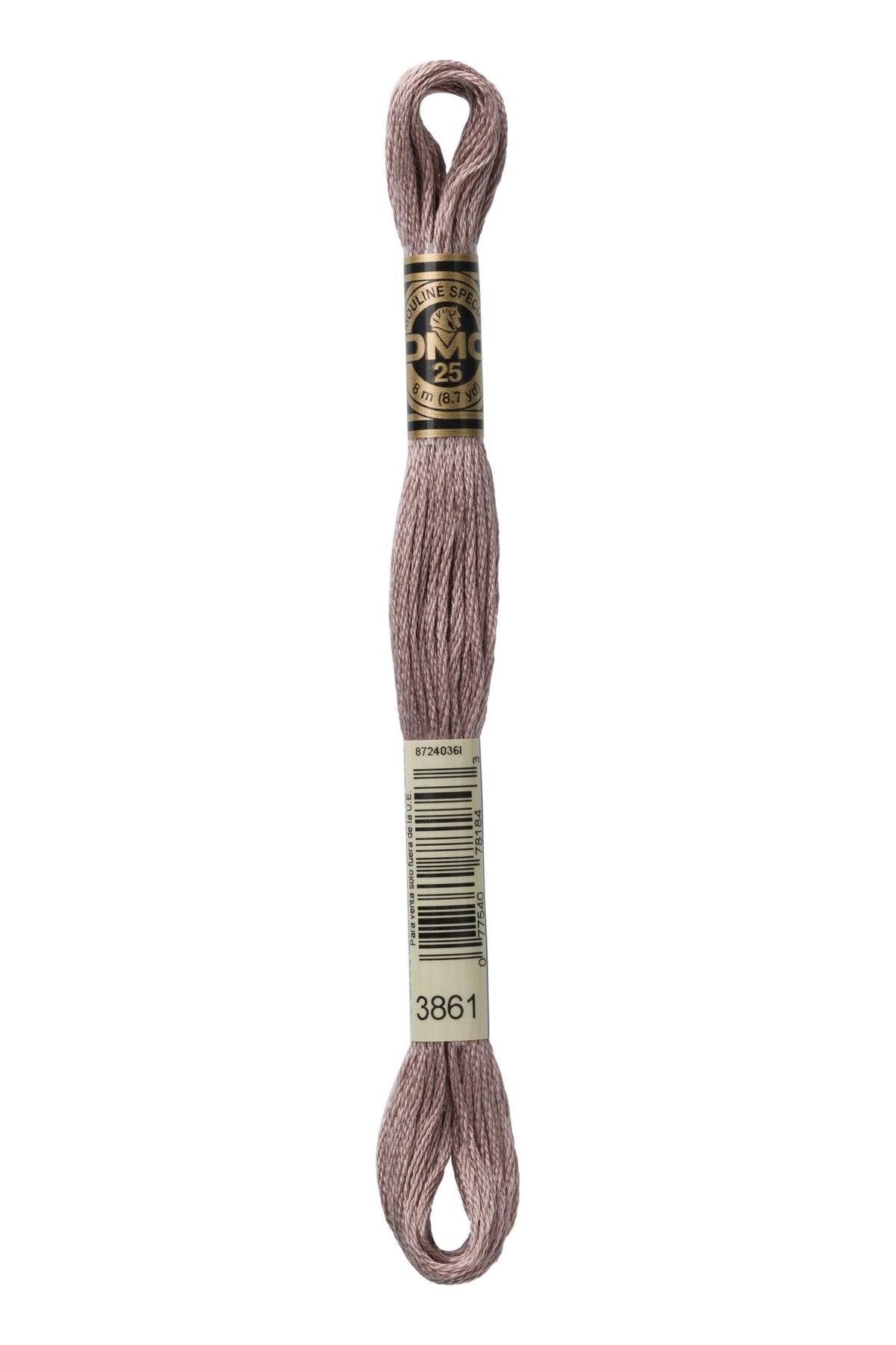 DMC Mouliné Spécial 25, colore 3861, matassina da 8 metri, 100% cotone