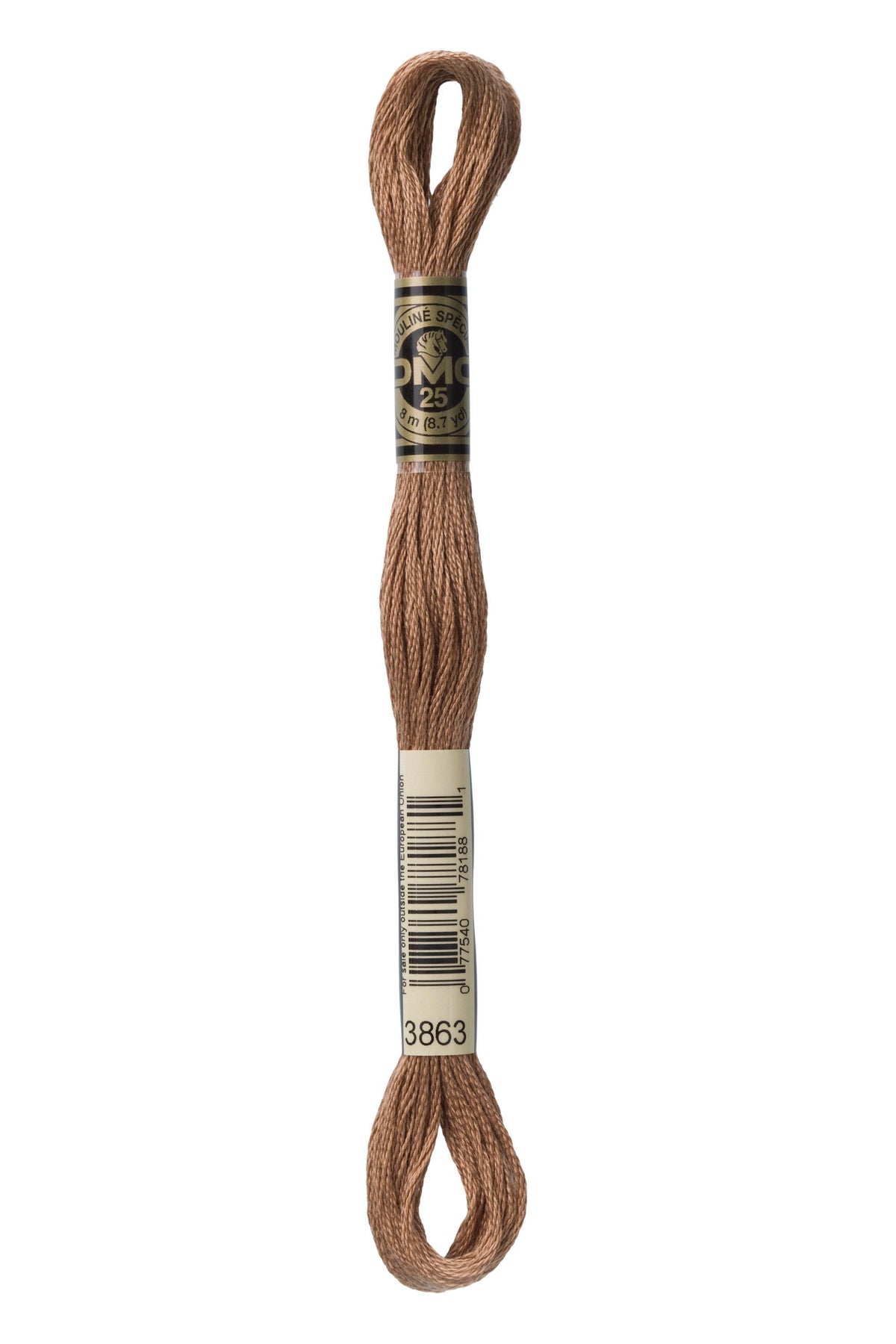 DMC Mouliné Spécial 25, colore 3863, matassina da 8 metri, 100% cotone