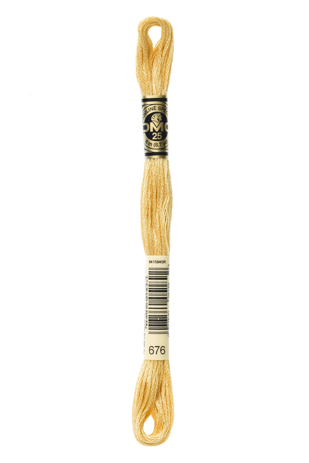 DMC Mouliné Spécial 25, colore 676, matassina da 8 metri, 100% cotone