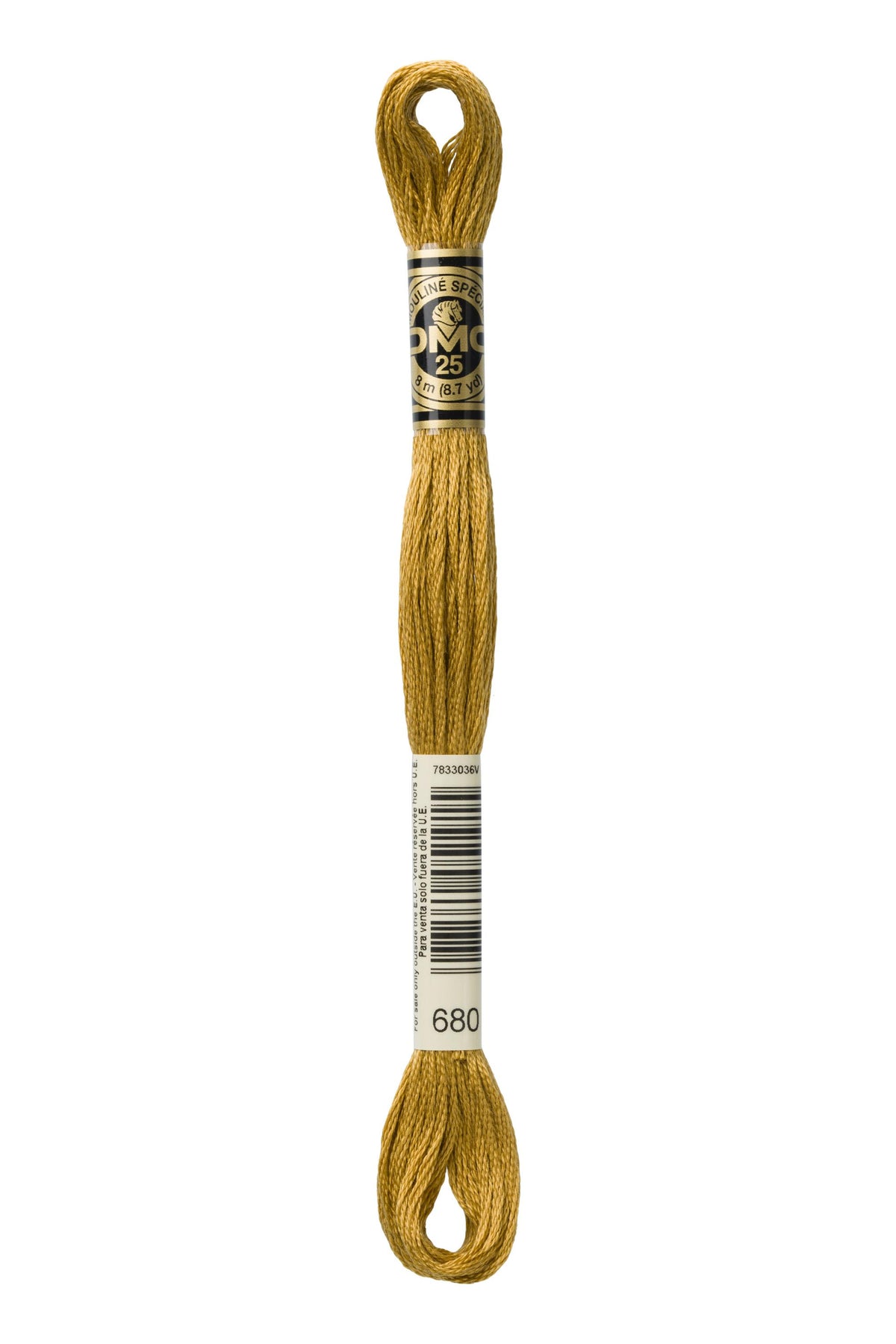 DMC Mouliné Spécial 25, colore 680, matassina da 8 metri, 100% cotone