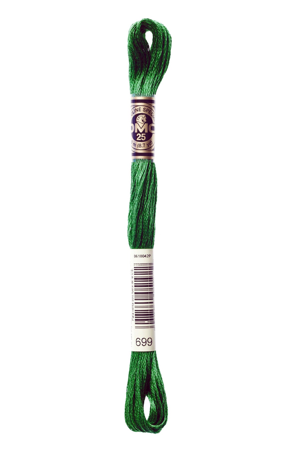 DMC Mouliné Spécial 25, colore 699, matassina da 8 metri, 100% cotone