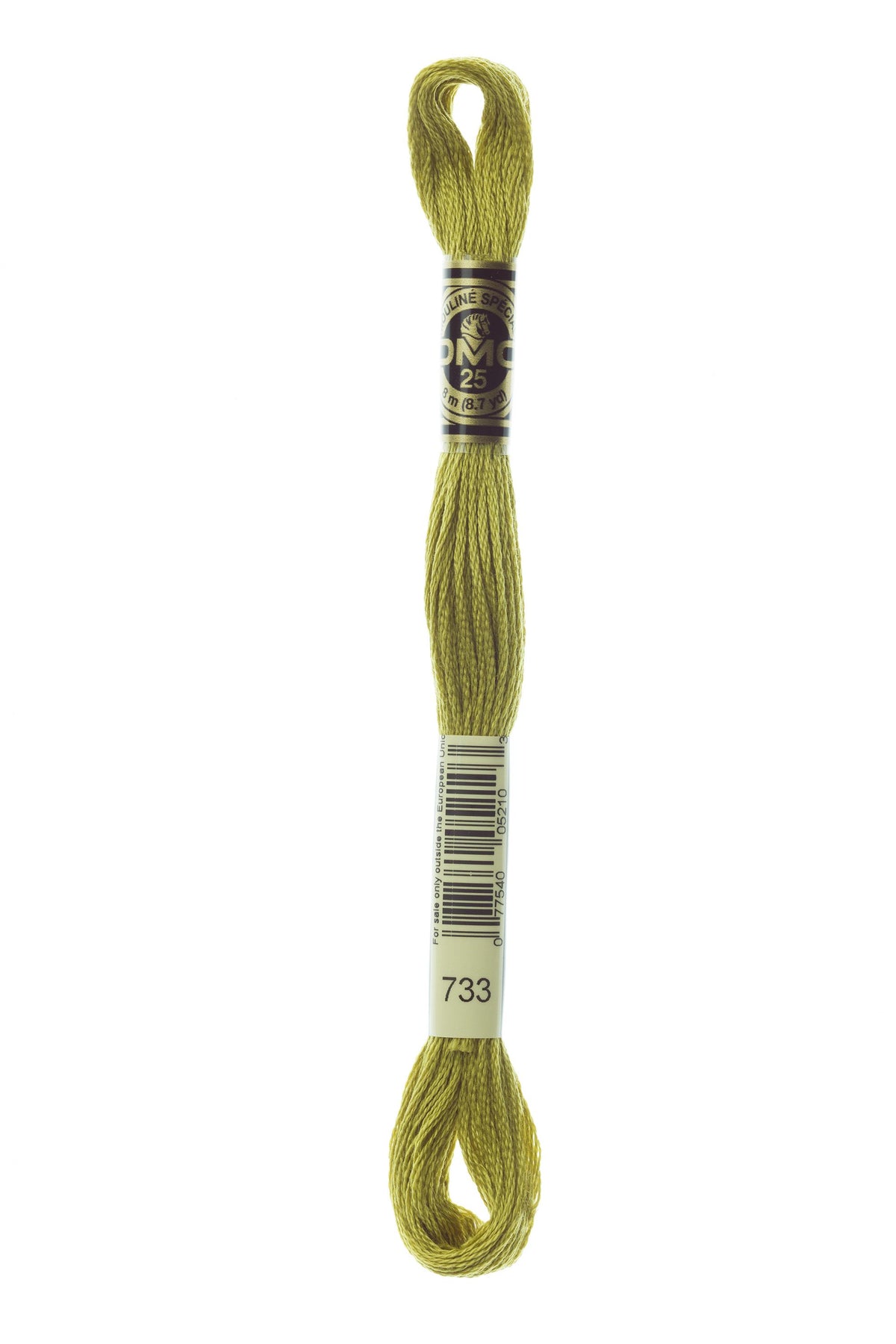 DMC Mouliné Spécial 25, colore 733, matassina da 8 metri, 100% cotone