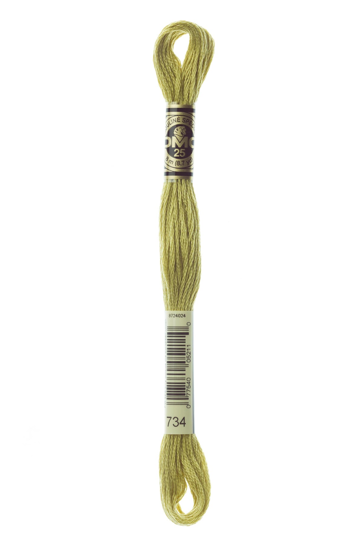 DMC Mouliné Spécial 25, colore 734, matassina da 8 metri, 100% cotone