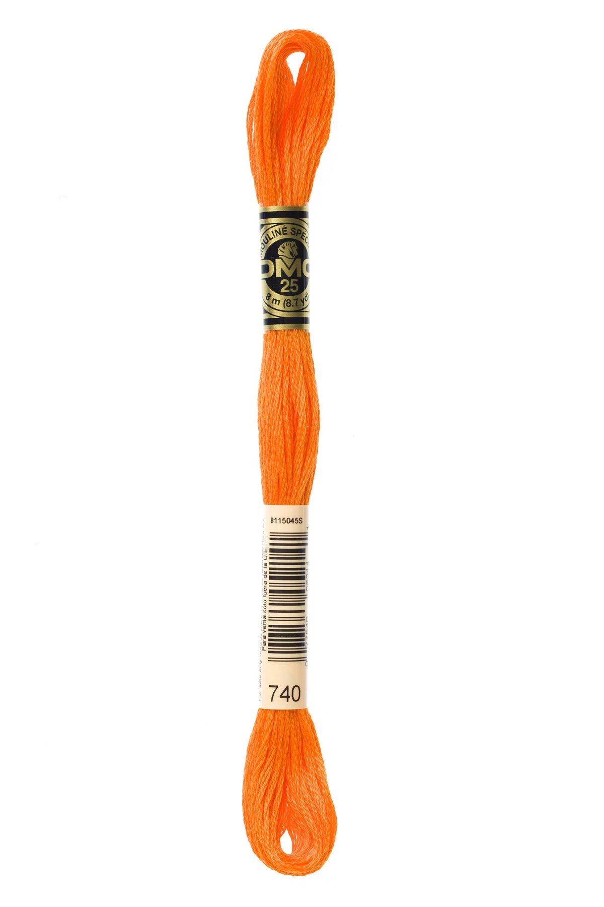 DMC Mouliné Spécial 25, colore 740, matassina da 8 metri, 100% cotone