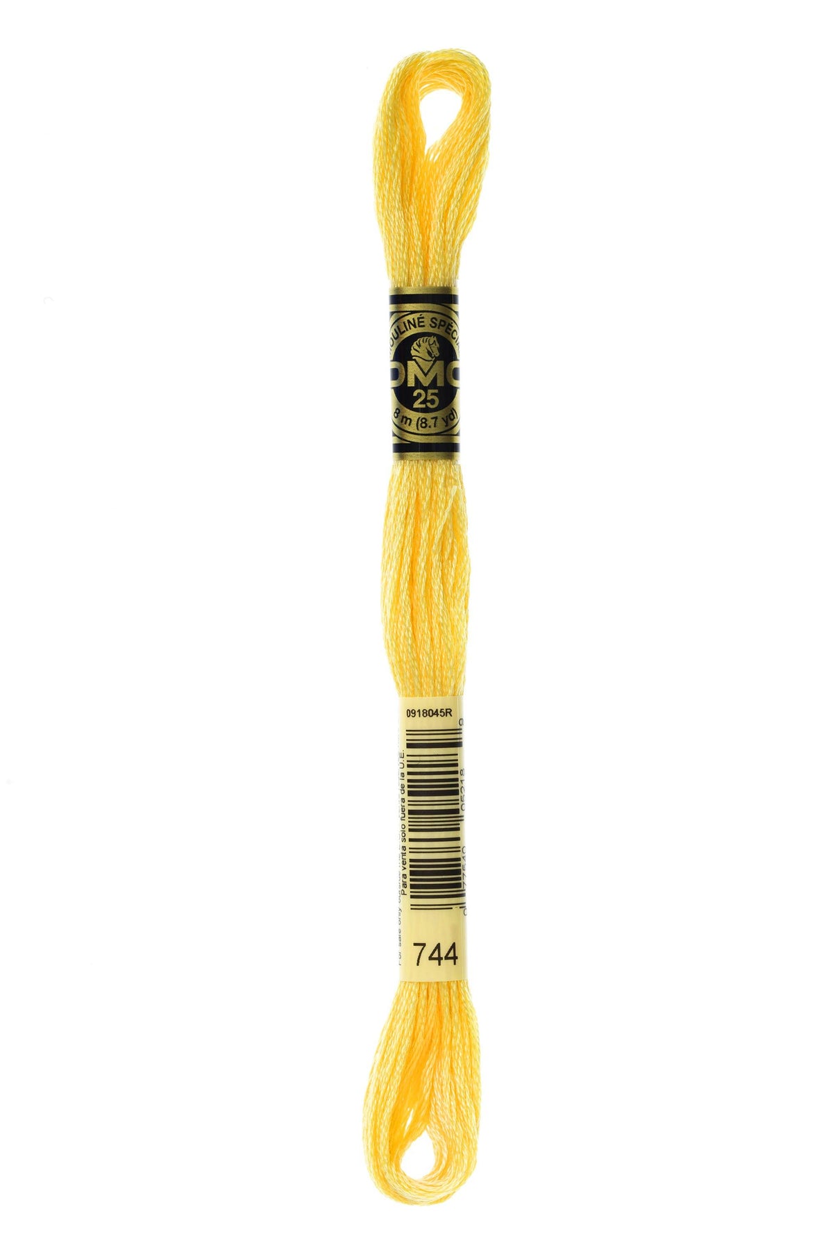 DMC Mouliné Spécial 25, colore 744, matassina da 8 metri, 100% cotone