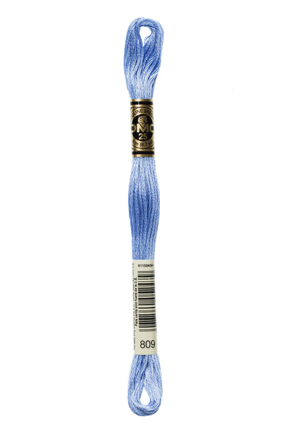 DMC Mouliné Spécial 25, colore 809, matassina da 8 metri, 100% cotone