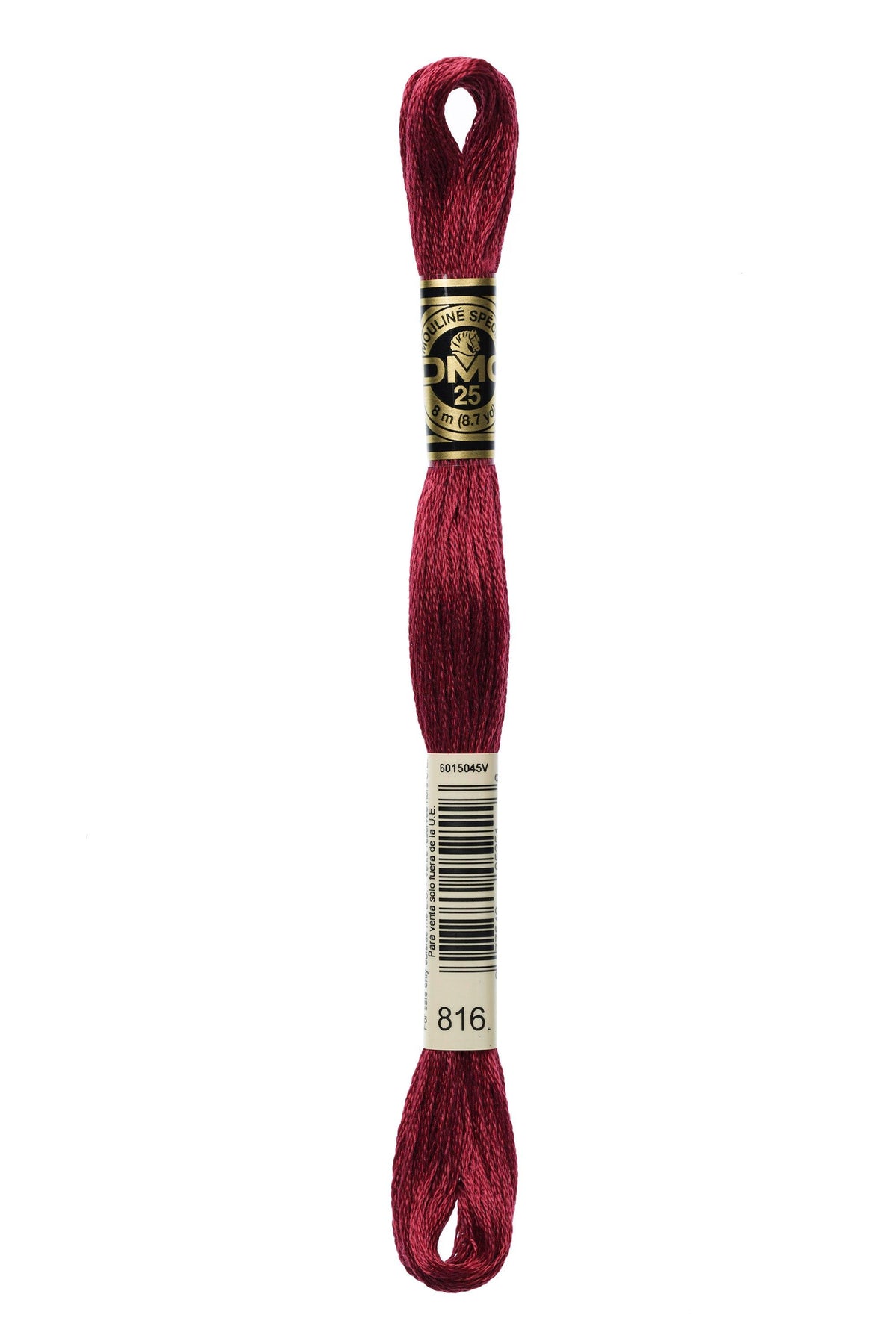DMC Mouliné Spécial 25, colore 816, matassina da 8 metri, 100% cotone