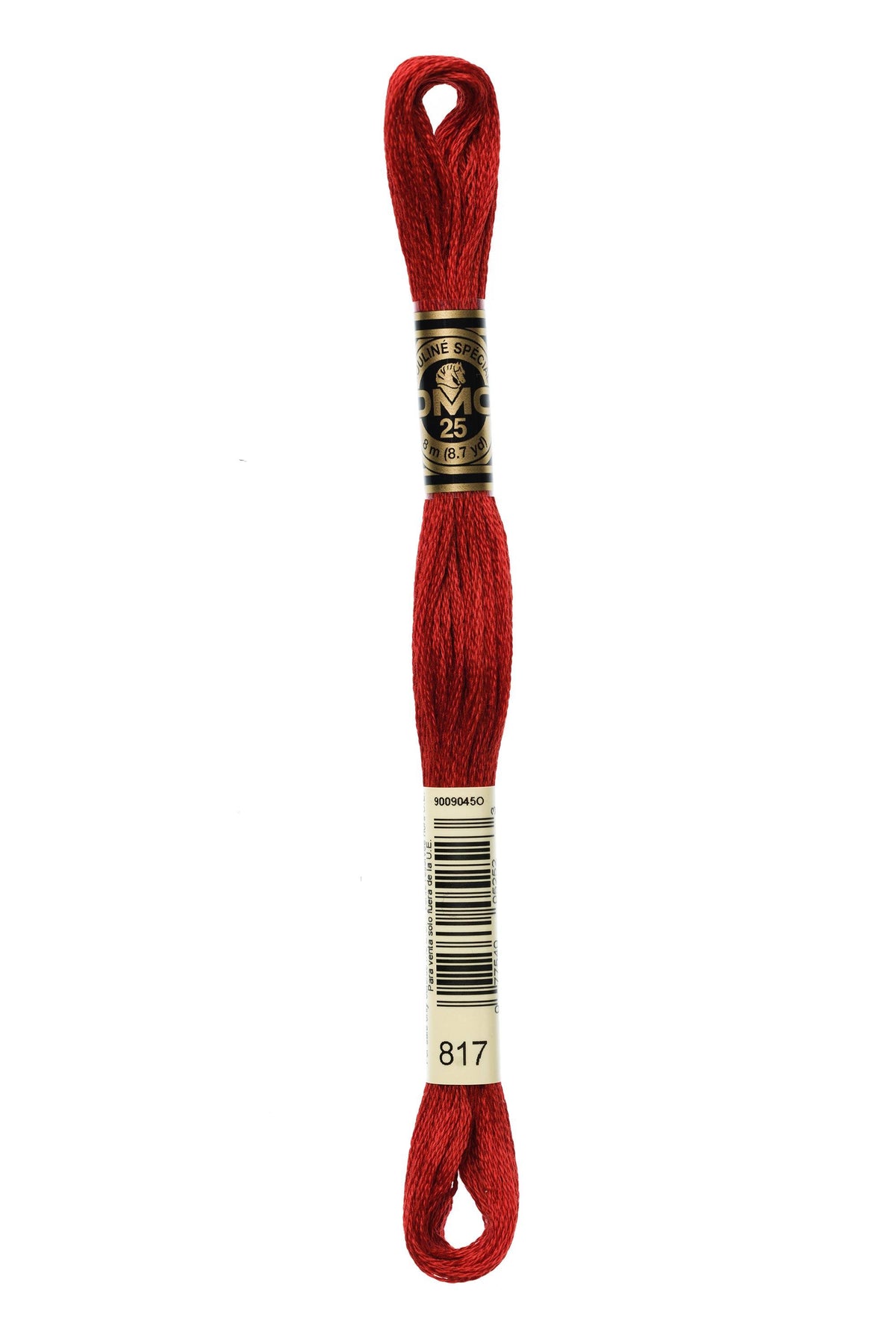 DMC Mouliné Spécial 25, colore 817, matassina da 8 metri, 100% cotone