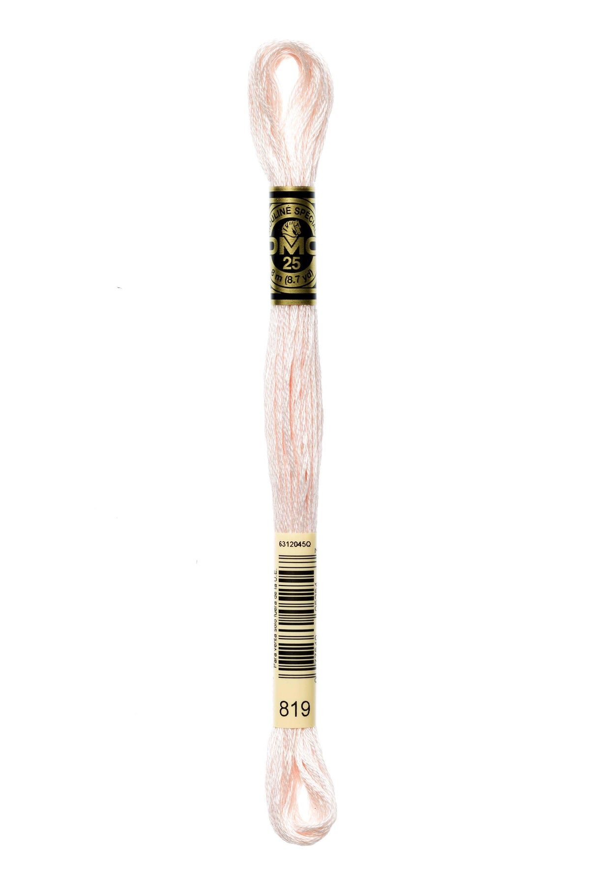 DMC Mouliné Spécial 25, colore 819, matassina da 8 metri, 100% cotone