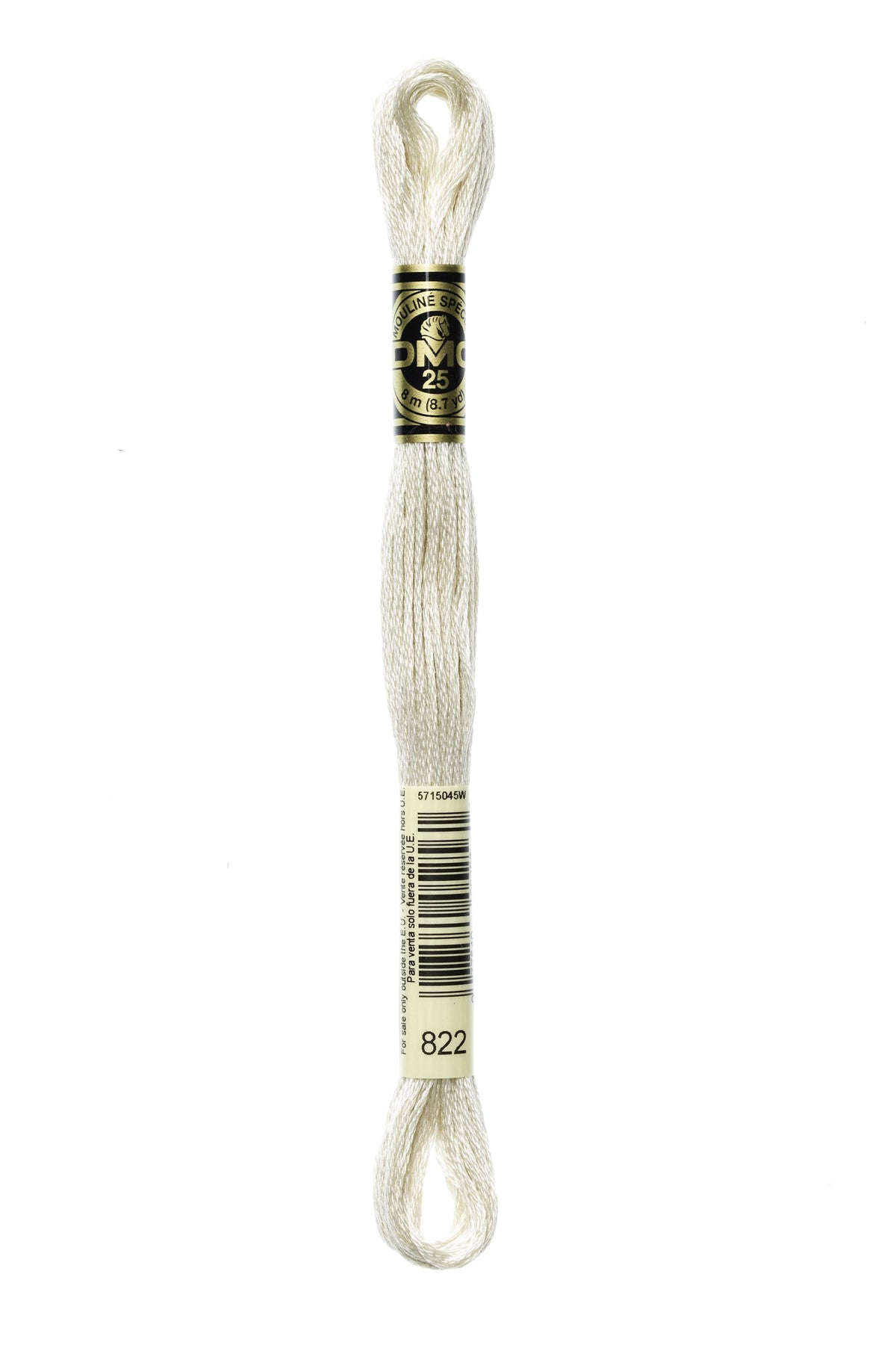 DMC Mouliné Spécial 25, colore 822, matassina da 8 metri, 100% cotone