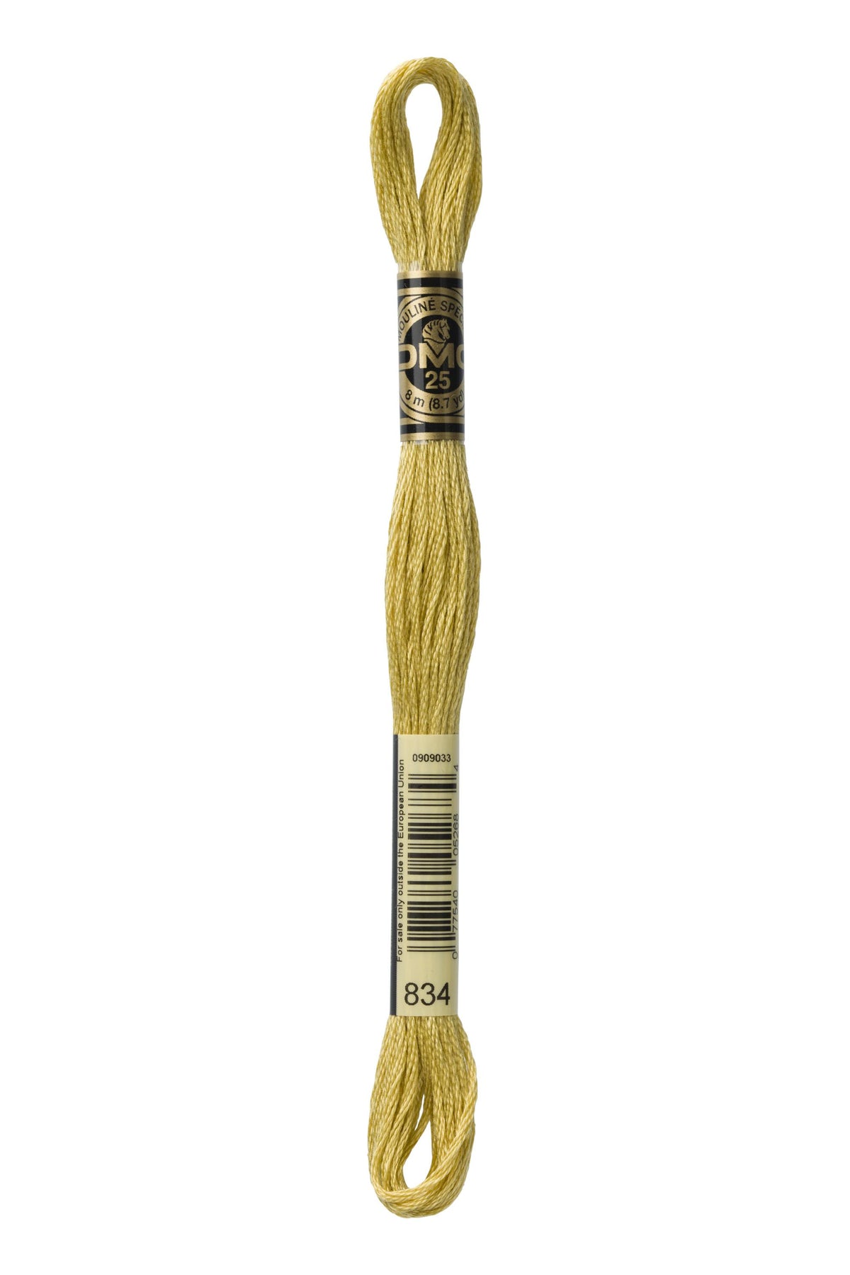 DMC Mouliné Spécial 25, colore 834, matassina da 8 metri, 100% cotone