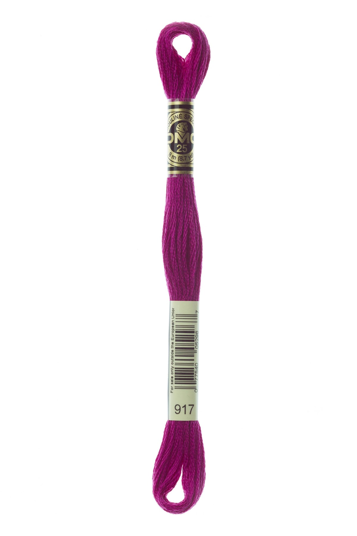 DMC Mouliné Spécial 25, colore 917, matassina da 8 metri, 100% cotone