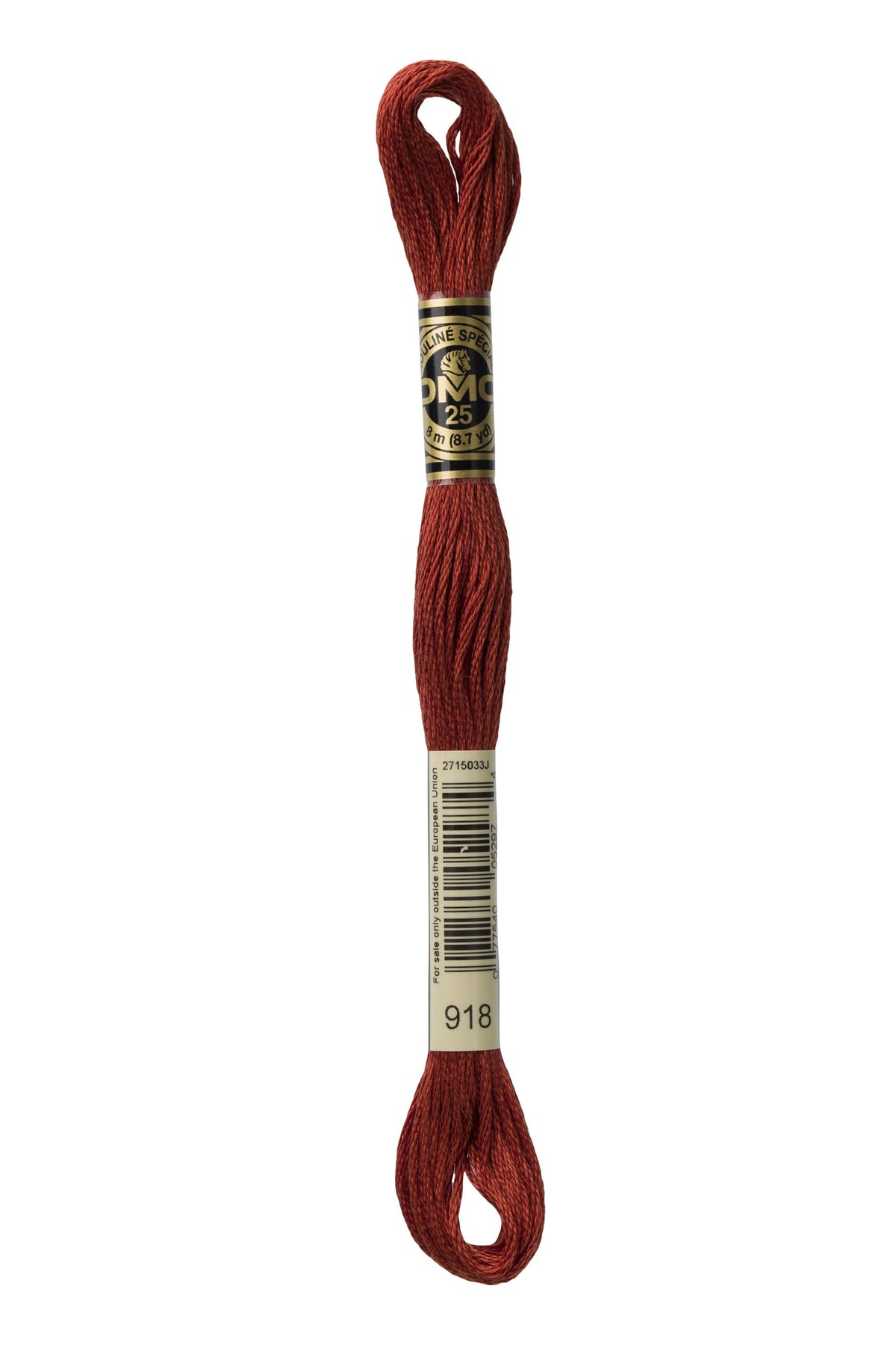 DMC Mouliné Spécial 25, colore 918, matassina da 8 metri, 100% cotone
