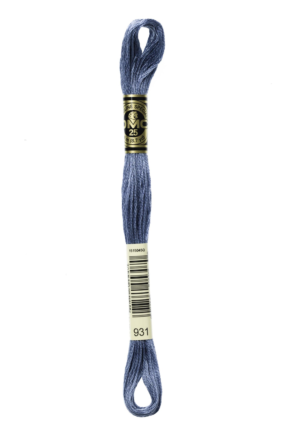 DMC Mouliné Spécial 25, colore 931, matassina da 8 metri, 100% cotone