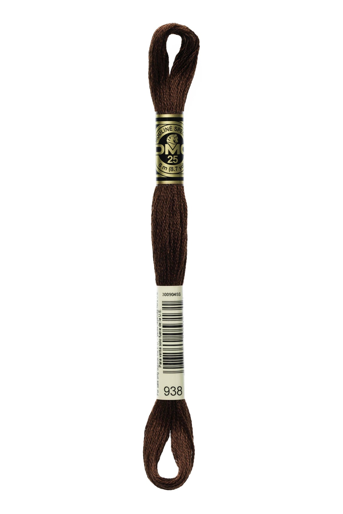 DMC Mouliné Spécial 25, colore 938, matassina da 8 metri, 100% cotone