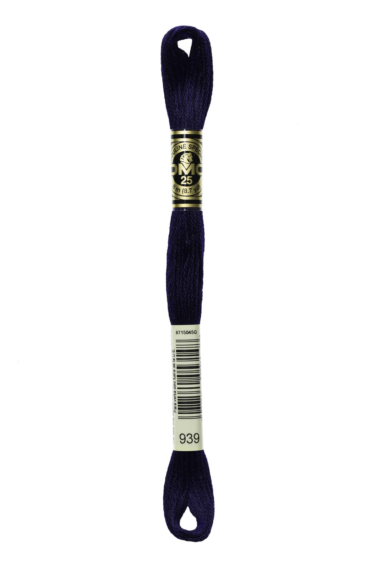 DMC Mouliné Spécial 25, colore 939, matassina da 8 metri, 100% cotone