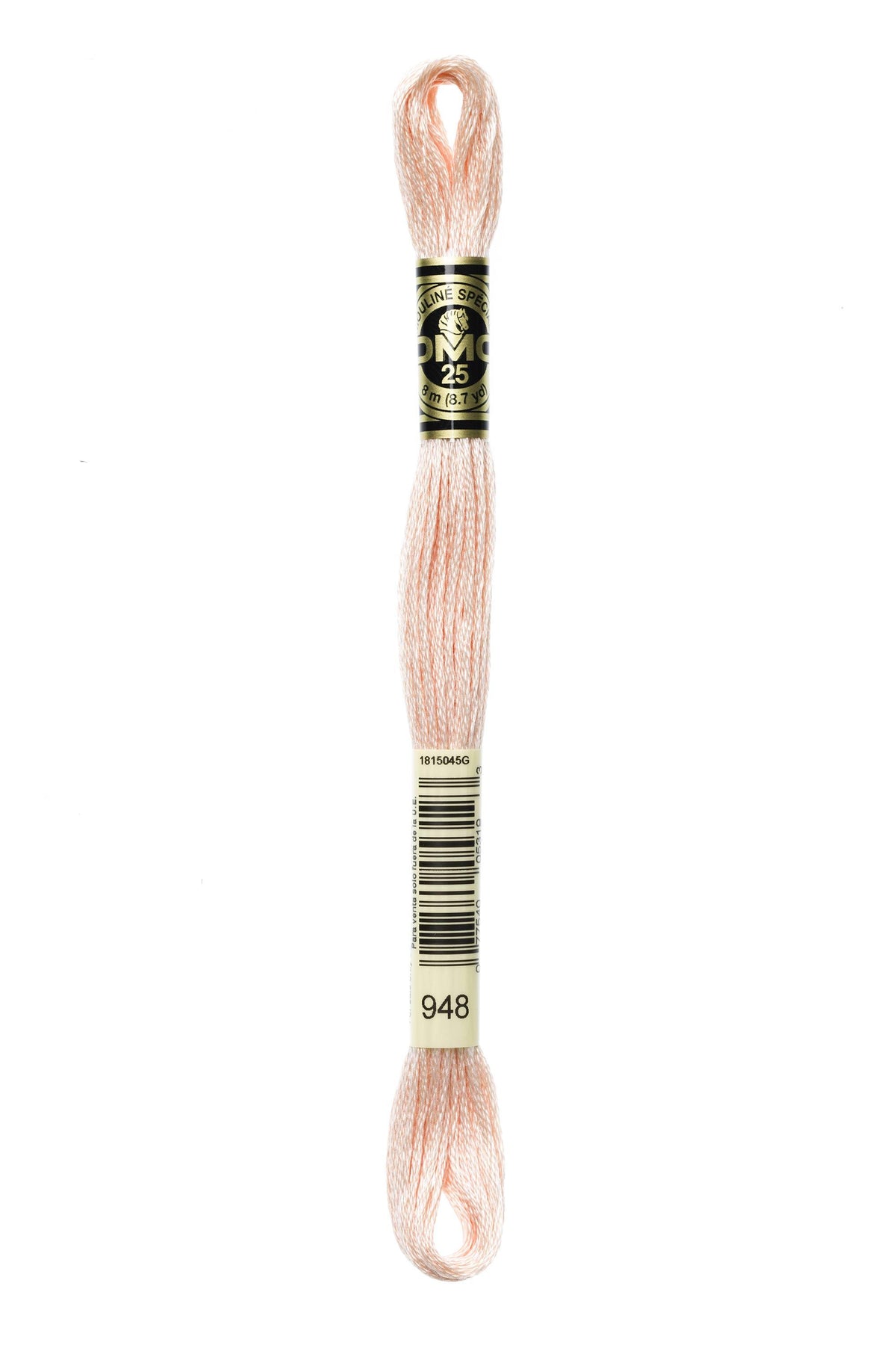 DMC Mouliné Spécial 25, colore 948, matassina da 8 metri, 100% cotone