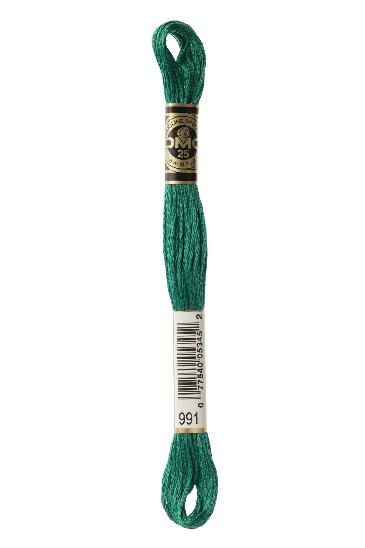 DMC Mouliné Spécial 25, colore 991, matassina da 8 metri, 100% cotone