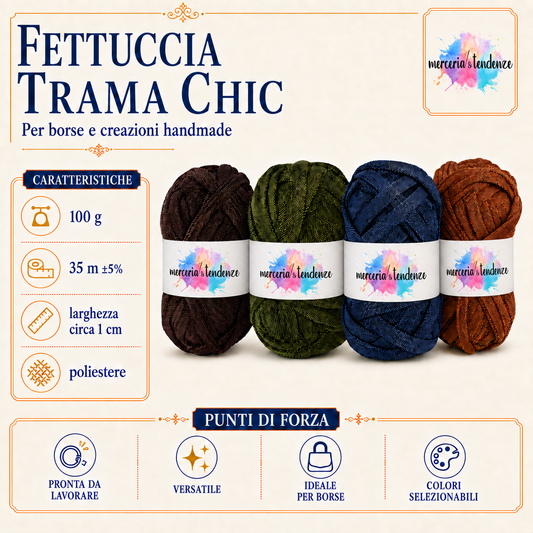Fettuccia Trama Chic con etichette acquerello