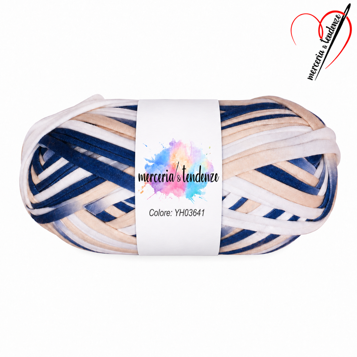 Fettuccia Yvonne Blu e Panna – YH03641