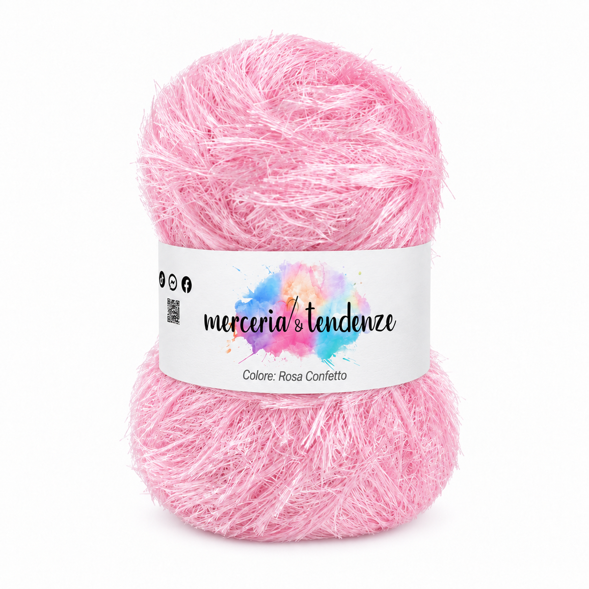 Filato Fantasia Frangé Rosa Confetto - codice 16530-07 con etichetta Merceria & Tendenze